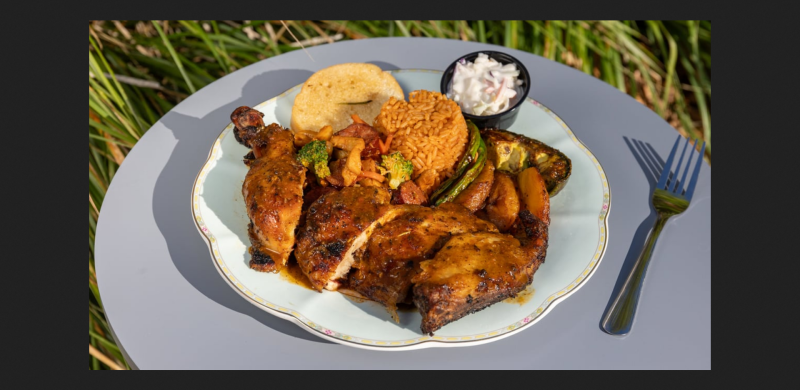 clarks special kitchen - Mango Jerk Jollof Rice